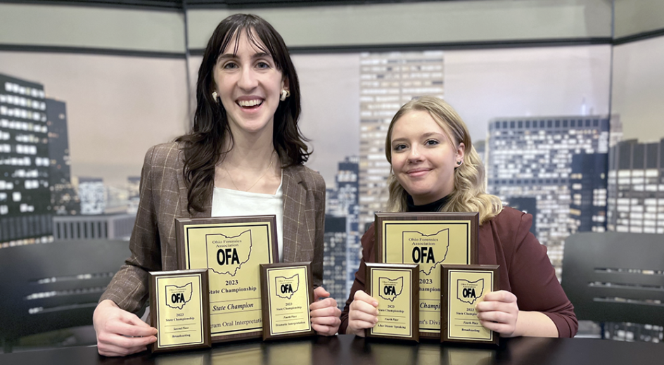 Julia & Kelsey speech team state champs '23