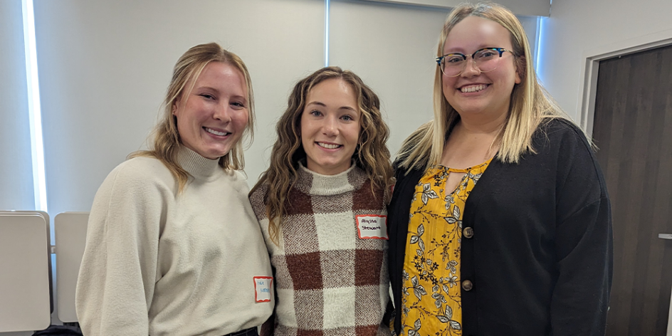 Berg MAT Quiz Team: From left to right: Halie Monhollen, Alyssa Potteiger-Stewart, Madi Sharp