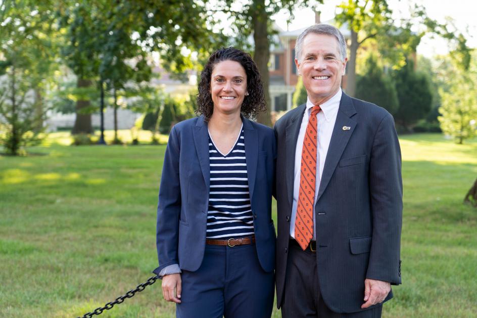 New OAC Commissioner Sarah Otey with President Rob Huntington.