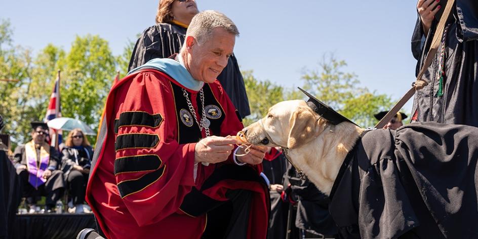 Winston gets a diploma