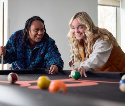 Students Playing Pool